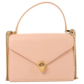 Bulgari Borsa a tracolla con catena in pelle BVLGARI Serpenti Forever in Powder Beige