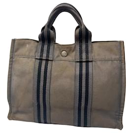 Hermès Mini Tote in tela vintage Hermes Grigio