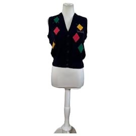 Vintage Balenciaga Sports Wollweste Navy M