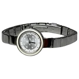Orologio da polso vintage Courreges in acciaio inossidabile argento bianco