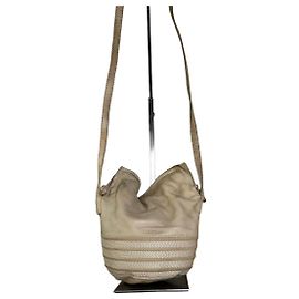 Borsa a tracolla in pelle intrecciata vintage Loewe Crema Oro