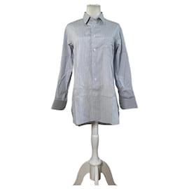 Camisa de algodón vintage Dior para hombre azul claro blanco L