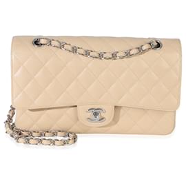 Borsa Chanel Beige Quilted Caviar Medium Double Flap