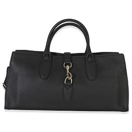 Borsa Tote Jackie Medium in pelle di vitello martellata nera Gucci