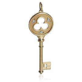 Pendente a chiave quadrifoglio in oro giallo e diamanti Tiffany & Co.