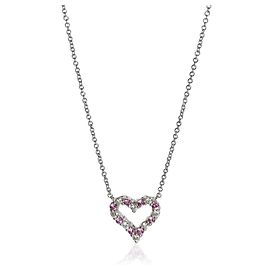 Collana a cuore in platino, zaffiro rosa e diamanti Tiffany & Co.