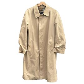 Burberrys Beige Cotton Balmacaan Trench Coat