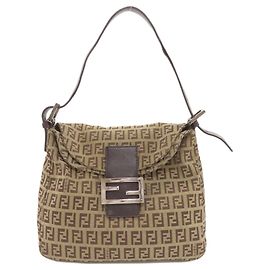 Borsa Fendi Mamma Bucket in tela Zucchino