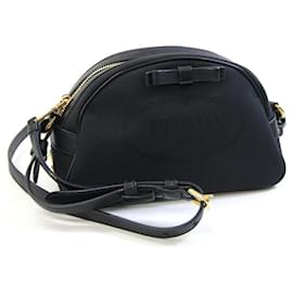 Borsa a tracolla Prada in tela nera e pelle