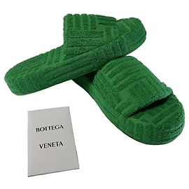 Bottega Veneta Resort Slipper Geometric Sponge Grass Green Größe 36