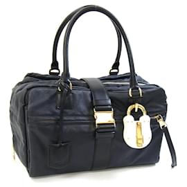 Borsa Loewe Laura nera in pelle e tela