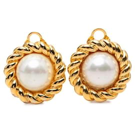 Orecchini a perla tonda placcati in oro Celine - Céline