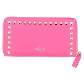 Portefeuille Valentino Garavani en cuir rose