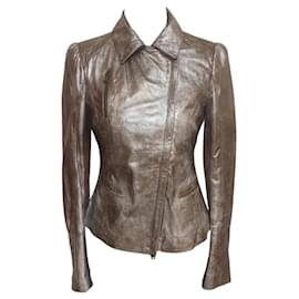 Pinko Metidrio Metallic Leather Jacket
