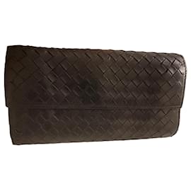 Bottega Veneta Portefeuille Intrecciato en cuir tressé noir