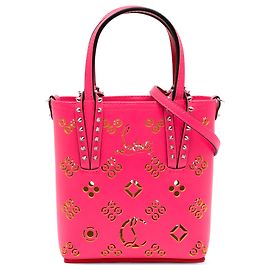 Christian Louboutin Borsa Mini Perforated Calfskin Loubinthesky North South Cabata Satchel Rosa