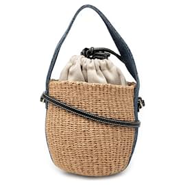 Borsa a secchiello Chloé Beige Small Raffia Woody Basket