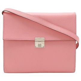 Portafoglio Hermès Pink Chevre Mysore Clic 16 con tracolla