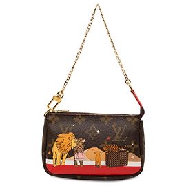 Louis Vuitton Mini Pochette Accessori Animazione di Natale Monogram Cats Marrone