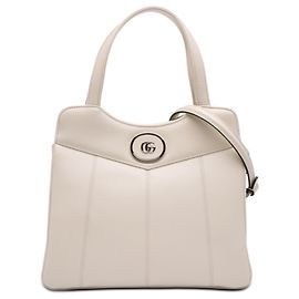 Piccola borsa tote GG in pelle di vitello bianca Gucci
