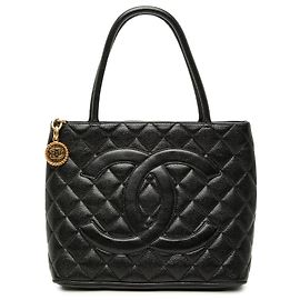 Chanel Black Caviar Medallion Tote