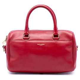 Borsa Saint Laurent Red Baby Leather Classic Duffle Satchel