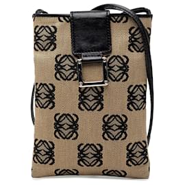 Pochette per telefono a tracolla in tela Anagram beige LOEWE - Loewe