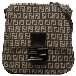 Fendi Marrone Zucchino Canvas Crossbody