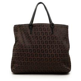 Fendi Zucchino Canvas Tote in Braun