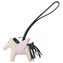 Charm para bolso Rodeo Pegase Hermès Milo Brown en piel de cordero y Swift Grigri PM