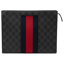 Gucci Black GG Supreme Web Clutch