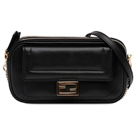 Bolso bandolera Fendi Black Leather Easy 2 Baguette