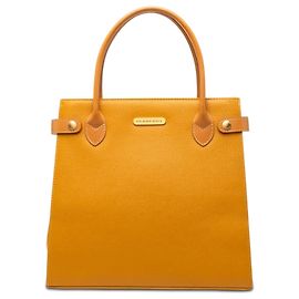 Borsa a mano in pelle di vitello giallo Burberry