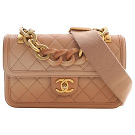 Chanel Beige Small Quilted Caviar Sunset On The Sea Flap