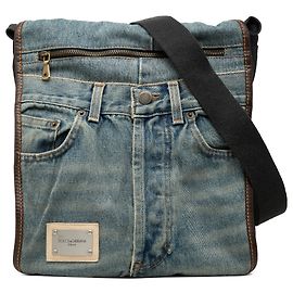 Borsa a tracolla in denim blu Dolce & Gabbana