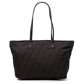 Fendi Black Small Zucca Nylon Roll Tote