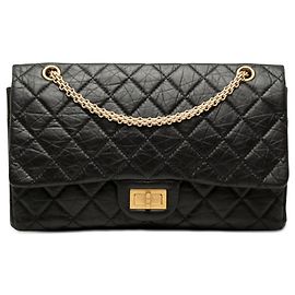 Chanel Black Quilted Aged Calfskin Reissue 2.55 Double Flap 227