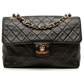 Chanel Black Jumbo XL Classic Lambskin Single Flap