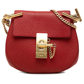 Chloé Drew Crossbody in agnello granulato nano rosso