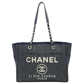 Tote Deauville in denim blu Chanel Small