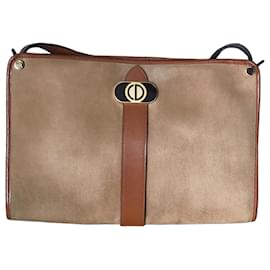 Bolso de hombro de ante de gamuza y cuero Christian Dior