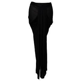 Falda midi drapeada Rick Owens en cupro negro