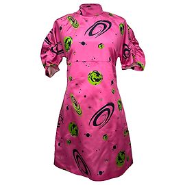 Miu Miu 2017 Space Print Kleid aus rosa Seide