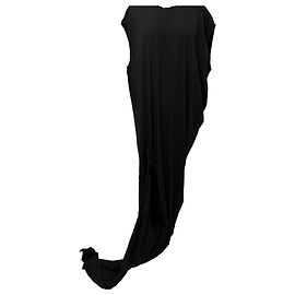 Vestido maxi Edfu Crewneck Rick Owens en algodón negro