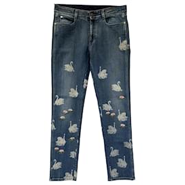 Stella Mc Cartney Vaqueros skinny de denim con estampado y bordado Stella McCartney, azul claro, de algodón