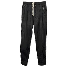 Pantalones tapered de sarga de satén negro en cupro Rick Owens