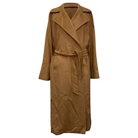 Abrigo Manuela con cinturón y solapas de muesca de Max Mara en pelo de camello beige