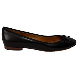 Céline Ballerine Celine con dettaglio fiocco in pelle nera