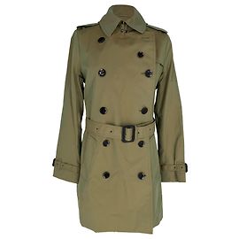 Gabardina Burberry de doble botonadura con cinturón en algodón oliva