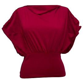 Blusa Rick Owens con scollo a barca e maniche corte in cotone rosa